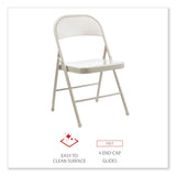 Alera® Armless Steel Folding Chair, Supports Up to 275 lb, Taupe Seat, Taupe Back, Taupe Base, 4/Carton (ALECA944) Case of 4