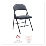 Alera® Alera PU Padded Folding Chair, Supports Up to 250 lb, Black Seat, Black Back, Black Base, 4/Carton (ALECA9416)