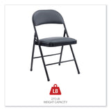 Alera® Alera PU Padded Folding Chair, Supports Up to 250 lb, Black Seat, Black Back, Black Base, 4/Carton (ALECA9416)