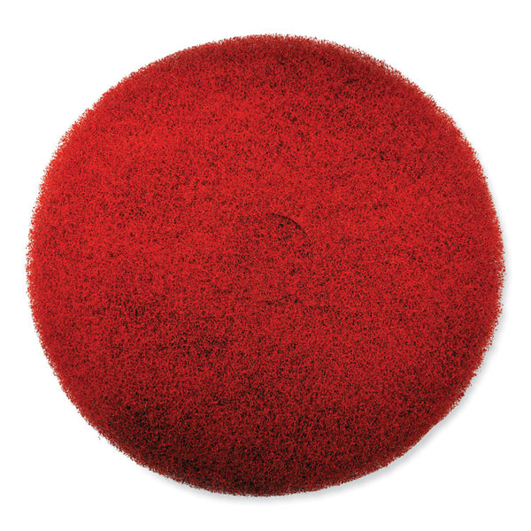 SC Johnson Professional® EZ CARE Heavy Duty Scrub Pad, 17" Diameter, Red/Gray, 5/Carton (SJN311183)