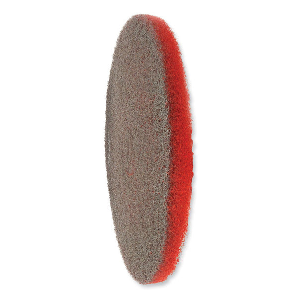 SC Johnson Professional® EZ CARE Heavy Duty Scrub Pad, 20" Diameter, Red/Gray, 5/Carton (SJN311181)