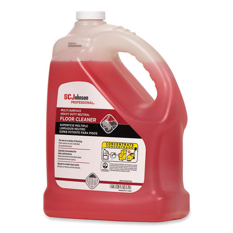 SC Johnson Professional® Heavy Duty Neutral Floor Cleaner, Fresh Scent, 1 gal Bottle, 4/Carton (SJN680079)