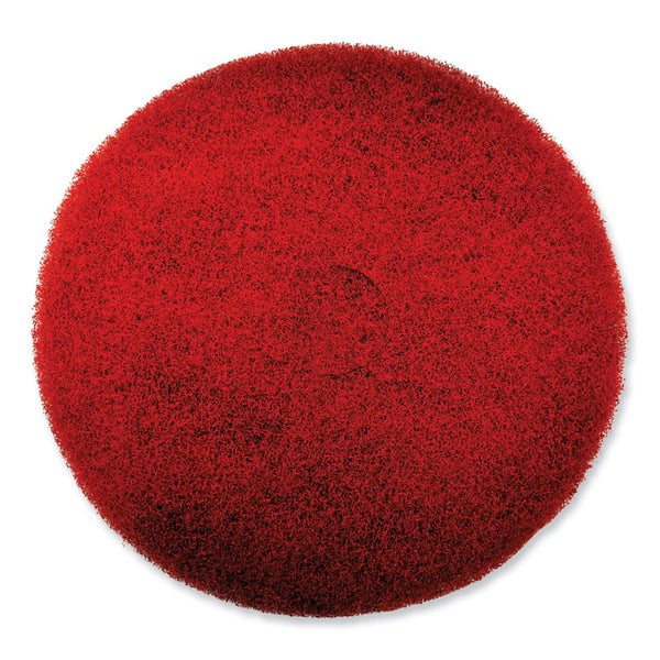 SC Johnson Professional® EZ CARE Heavy Duty Scrub Pad, 16" Diameter, Red/Gray, 5/Carton (SJN319310)