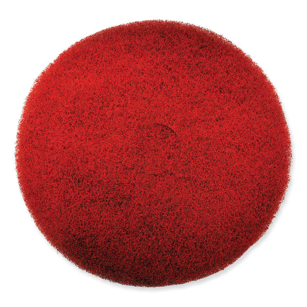 SC Johnson Professional® EZ CARE Heavy Duty Scrub Pad, 13" Diameter, Red/Gray, 5/Carton (SJN311174)