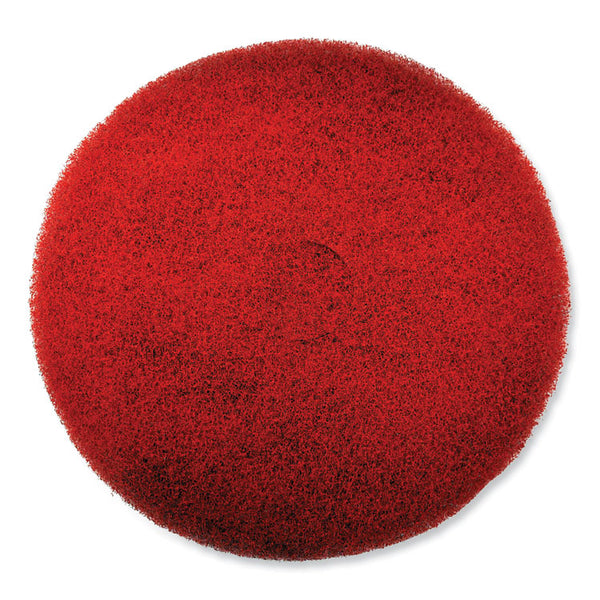 SC Johnson Professional® EZ CARE Heavy Duty Scrub Pad, 20" Diameter, Red/Gray, 5/Carton (SJN311181)