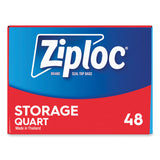 Ziploc® Double Zipper Storage Bags, 1 qt, 1.75 mil, 9.63" x 8.5", Clear, 48/Box (SJN314469BX) Box of 48