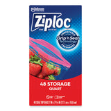 Ziploc® Double Zipper Storage Bags, 1 qt, 1.75 mil, 9.63" x 8.5", Clear, 48/Box (SJN314469BX) Box of 48