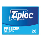 Ziploc® Zipper Freezer Bags, 1 gal, 2.7 mil, 9.6" x 12.1", Clear, 28/Box (SJN314445BX) Box of 28