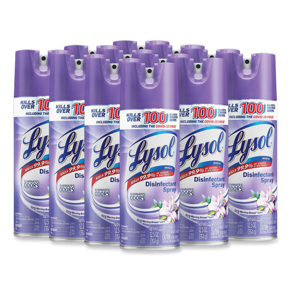 LYSOL® Brand Disinfectant Spray, Early Morning Breeze, 12.5 oz Aerosol Spray, 12/Carton (RAC80833)