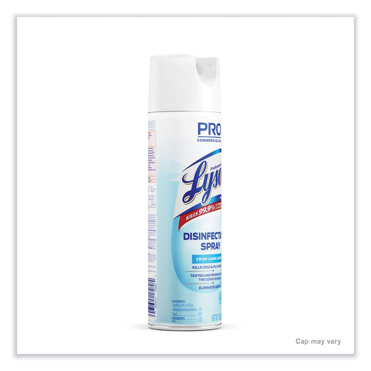 Professional LYSOL® Brand Disinfectant Spray, Crisp Linen, 19 oz Aerosol Spray, 12/Carton (RAC74828CT)