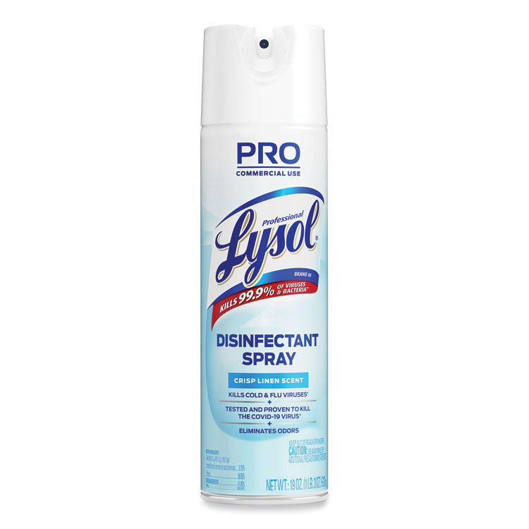 Professional LYSOL® Brand Disinfectant Spray, Crisp Linen, 19 oz Aerosol Spray, 12/Carton (RAC74828CT)