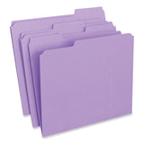Universal® Reinforced Top-Tab File Folders, 1/3-Cut Tabs: Assorted, Letter Size, 1" Expansion, Violet, 100/Box (UNV16165) Box of 100