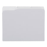 Universal® Top Tab File Folders, 1/3-Cut Tabs: Assorted, Letter Size, 0.75" Expansion, Gray, 100/Box (UNV18101) Box of 100