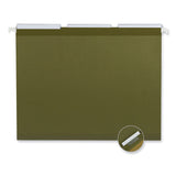 Universal® Deluxe Reinforced Recycled Hanging File Folders, Letter Size, 1/3-Cut Tabs, Standard Green, 25/Box (UNV24113)