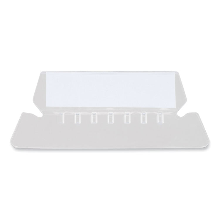Universal® Hanging File Folder Plastic Index Tabs, 1/5-Cut, Clear, 2.25" Wide, 25/Pack (UNV42215) Pack of 25