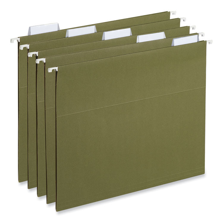 Universal® Hanging File Folder Plastic Index Tabs, 1/5-Cut, Clear, 2.25" Wide, 25/Pack (UNV42215) Pack of 25