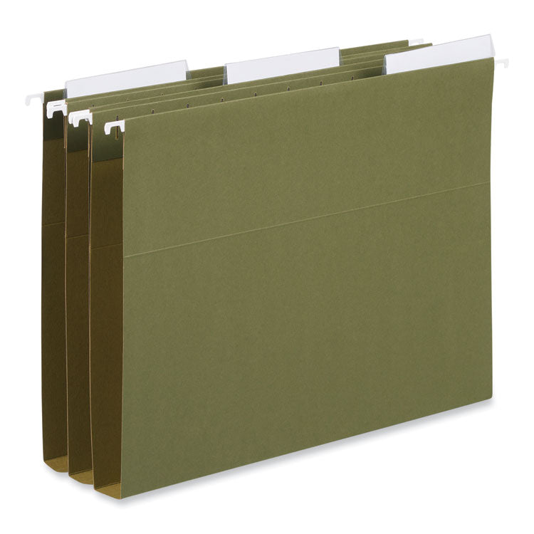 Universal® Hanging File Folder Plastic Index Tabs, 1/3-Cut, Clear, 3.7" Wide, 25/Pack (UNV43313) Pack of 25