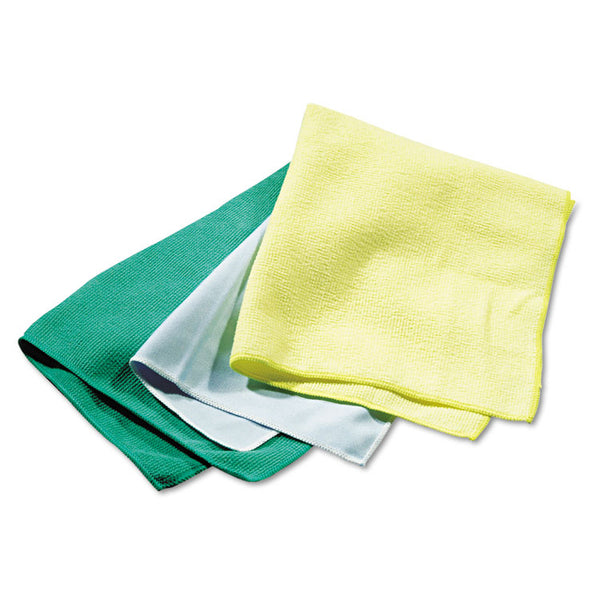 Rubbermaid® Commercial Reusable Cleaning Cloths, Microfiber, 16 x 16, Yellow, 12/Carton (RCPQ610) Box of 12