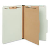 Universal® Four-Section Pressboard Classification Folders, 2" Expansion, 1 Divider, 4 Fasteners, Legal Size, Green Exterior, 10/Box (UNV10261) Each