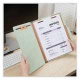 Universal® Six-Section Pressboard Classification Folders, 2" Expansion, 2 Dividers, 6 Fasteners, Letter Size, Gray-Green, 10/Box (UNV10273) Each