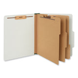 Universal® Eight-Section Pressboard Classification Folders, 3" Expansion, 3 Dividers, 8 Fasteners, Letter Size, Gray Exterior, 10/Box (UNV10292) Each