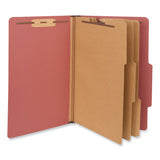 Universal® Eight-Section Pressboard Classification Folders, 3" Expansion, 3 Dividers, 8 Fasteners, Legal Size, Red Exterior, 10/Box (UNV10295) Each