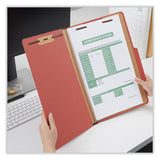 Universal® Eight-Section Pressboard Classification Folders, 3" Expansion, 3 Dividers, 8 Fasteners, Legal Size, Red Exterior, 10/Box (UNV10295) Each