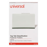 Universal® Eight-Section Pressboard Classification Folders, 3" Expansion, 3 Dividers, 8 Fasteners, Legal Size, Gray Exterior, 10/Box (UNV10297)