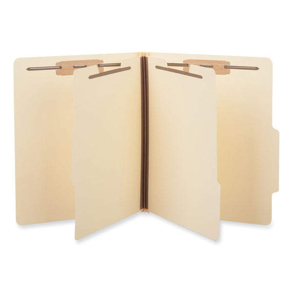 Universal® Six-Section Classification Folders, 2" Expansion, 2 Dividers, 6 Fasteners, Letter Size, Manila Exterior, 15/Box (UNV10300)