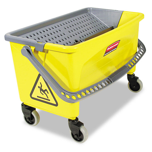 Rubbermaid® Commercial HYGEN™ HYGEN Press Wring Bucket for Microfiber Flat Mops, 43 qt, Yellow (RCPQ90088YW)