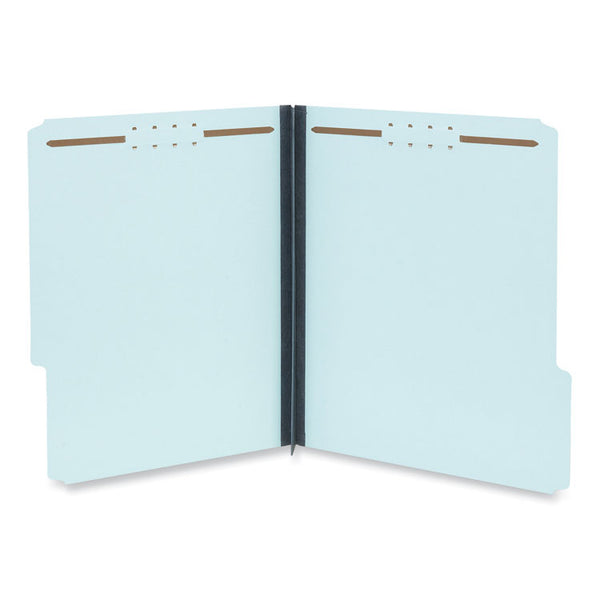 Universal® Top Tab Classification Folders, 2" Expansion, 2 Fasteners, Letter Size, Light Blue Exterior, 25/Box (UNV10401)