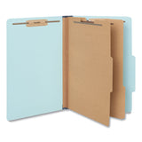 Universal® Six-Section Classification Folders, Heavy-Duty Pressboard Cover, 2 Dividers, 6 Fasteners, Legal Size, Light Blue, 20/Box (UNV10406) Box of 20