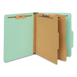 Universal® Six-Section Classification Folders, Heavy-Duty Pressboard Cover, 2 Dividers, 6 Fasteners, Letter Size, Light Green, 20/Box (UNV10407) Box of 20