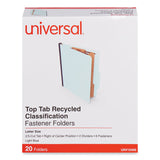 Universal® Six-Section Classification Folders, Heavy-Duty Pressboard Cover, 2 Dividers, 6 Fasteners, Letter Size, Light Blue, 20/Box (UNV10409) Box of 20