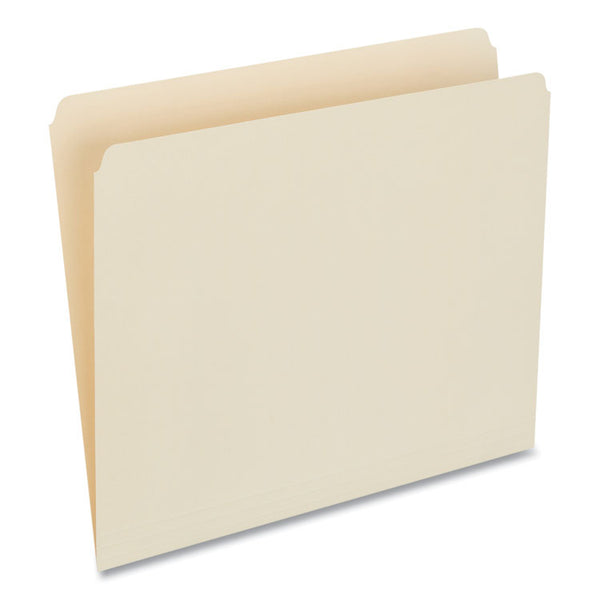 Universal® Top Tab File Folders, Straight Tabs, Letter Size, 0.75" Expansion, Manila, 100/Box (UNV12110)