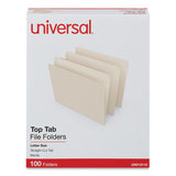 Universal® Top Tab File Folders, Straight Tabs, Letter Size, 0.75" Expansion, Manila, 100/Box (UNV12110) Box of 100