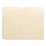 Universal® Top Tab File Folders, 1/2-Cut Tabs: Assorted, Letter Size, 0.75" Expansion, Manila, 100/Box (UNV12112)