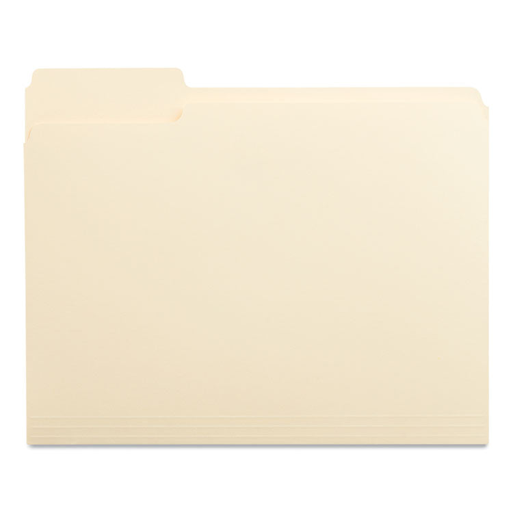 Universal® Top Tab File Folders, 1/3-Cut Tabs: Left Position, Letter Size, 0.75" Expansion, Manila, 100/Box (UNV12121) Box of 100