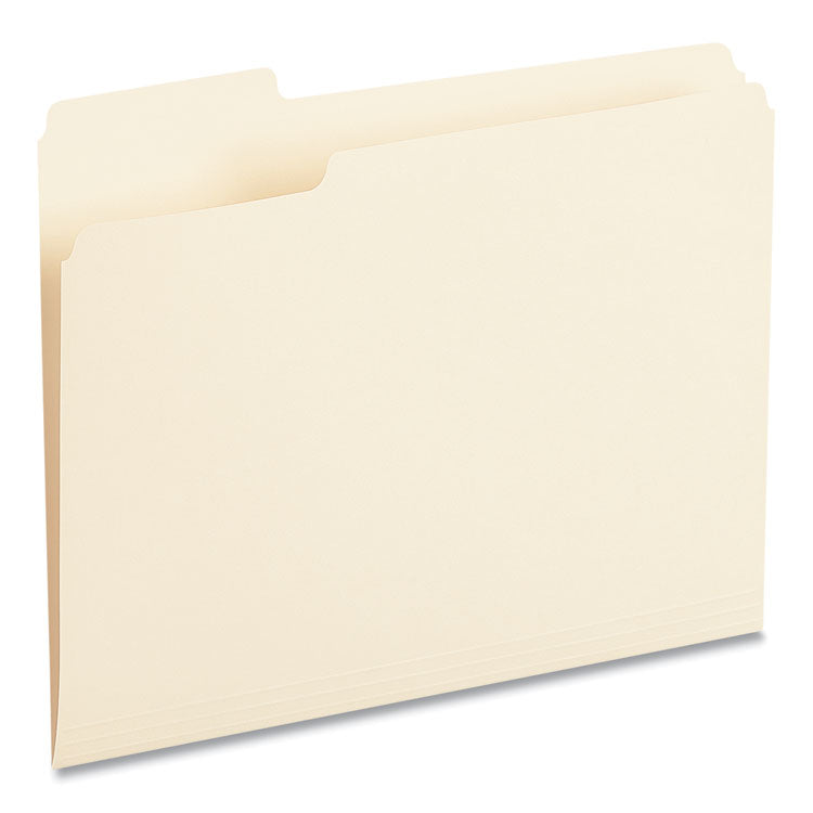 Universal® Top Tab File Folders, 1/3-Cut Tabs: Left Position, Letter Size, 0.75" Expansion, Manila, 100/Box (UNV12121) Box of 100