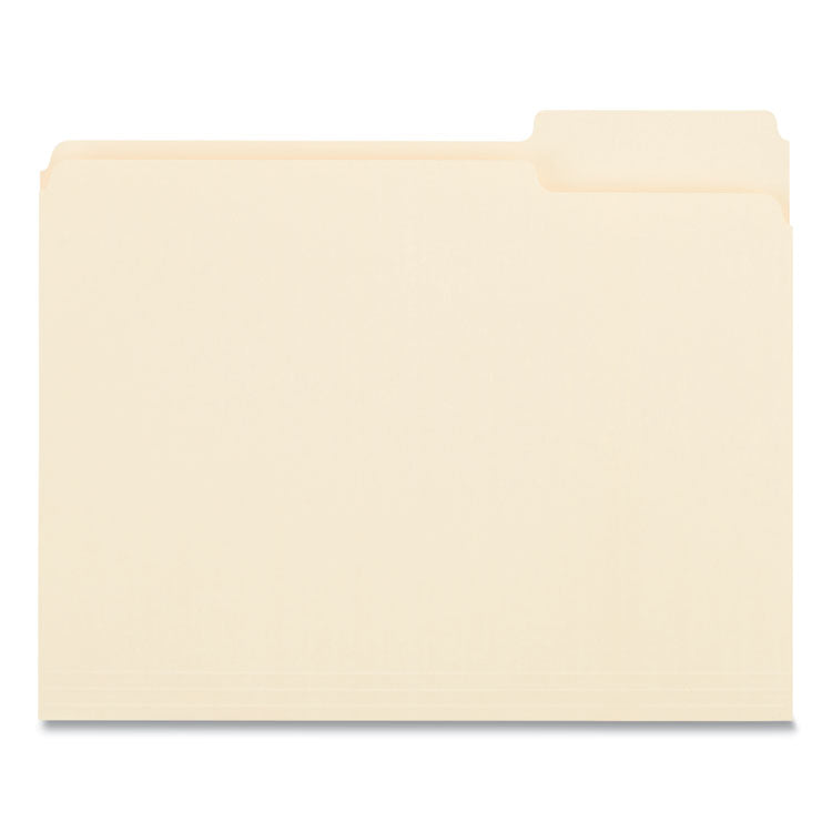 Universal® Top Tab File Folders, 1/3-Cut Tabs: Right Position, Letter Size, 0.75" Expansion, Manila, 100/Box (UNV12123)