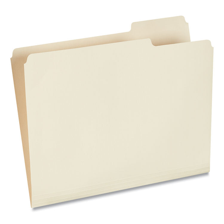 Universal® Top Tab File Folders, 1/3-Cut Tabs: Right Position, Letter Size, 0.75" Expansion, Manila, 100/Box (UNV12123)