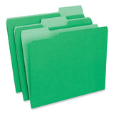 Universal® Interior File Folders, 1/3-Cut Tabs: Assorted, Letter Size, 11-pt Stock, Green, 100/Box (UNV12302) Box of 100