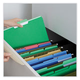 Universal® Interior File Folders, 1/3-Cut Tabs: Assorted, Letter Size, 11-pt Stock, Green, 100/Box (UNV12302) Box of 100