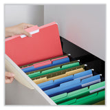 Universal® Interior File Folders, 1/3-Cut Tabs: Assorted, Letter Size, 11-pt Stock, Red, 100/Box (UNV12303) Box of 100