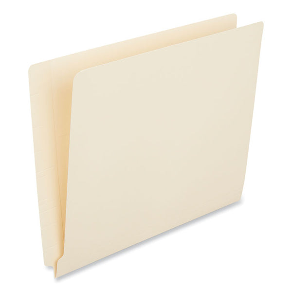 Universal® Deluxe Reinforced End Tab Folders, Straight Tabs, Letter Size, 0.75" Expansion, Manila, 100/Box (UNV13330)