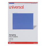 Universal® Deluxe Bright Color Hanging File Folders, Letter Size, 1/5-Cut Tabs, Blue, 25/Box (UNV14116) Box of 25