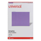 Universal® Deluxe Bright Color Hanging File Folders, Letter Size, 1/5-Cut Tabs, Violet, 25/Box (UNV14120) Box of 25