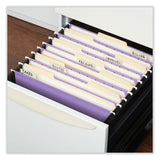 Universal® Deluxe Bright Color Hanging File Folders, Letter Size, 1/5-Cut Tabs, Violet, 25/Box (UNV14120) Box of 25