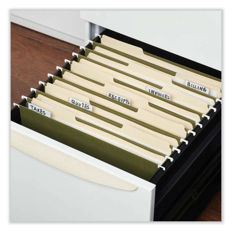 Universal® Box Bottom Hanging File Folders, 1" Capacity, Letter Size, 1/5-Cut Tabs, Standard Green, 25/Box (UNV14141)