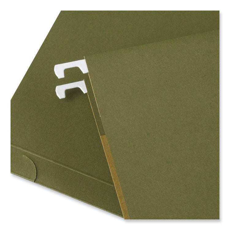 Universal® Box Bottom Hanging File Folders, 1" Capacity, Letter Size, 1/5-Cut Tabs, Standard Green, 25/Box (UNV14141)